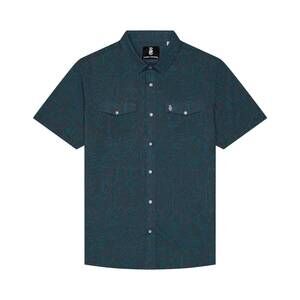 NEW RAISED BY COYOTES men's cowboy threads pearl snap shirt in blue